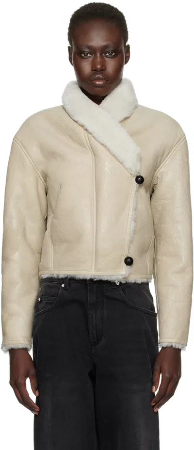 ISABEL MARANT BEIGE ERIANA SHEARLING JACKET