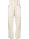 Isabel Marant Fanny Denim Cotton Jeans In Beige