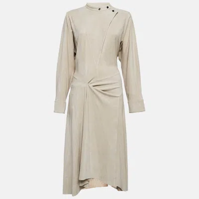 Pre-owned Isabel Marant Beige Faux Suede Calibea Midi Dress M