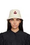 Isabel Marant Beige Haley Bucket Hat In Ecrd Ecru/red