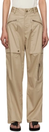 Isabel Marant Beige Jolande Trousers In 67ki Khaki