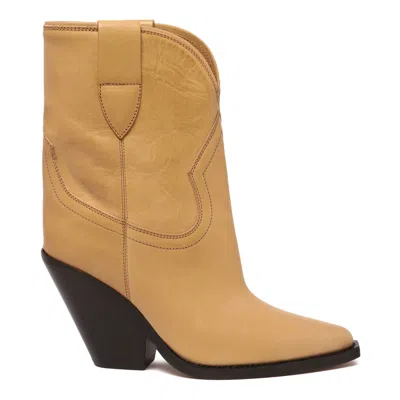 Isabel Marant Beige Leather Shoes Boots In Brown