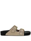 Isabel Marant Lennyo Suede Leather Sandals In Beige