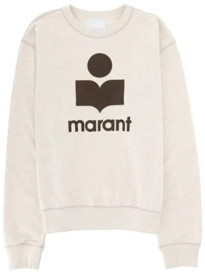 Isabel Marant Beige Mikoy Graphic Logo Cotton Sweatshirt In Neutral