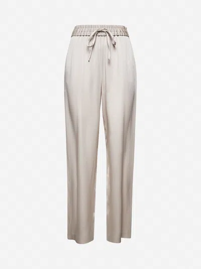 Isabel Marant Beige Satin Kendry Trousers