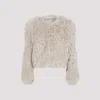 Isabel Marant Cropped Shaggy Jacket In Beige