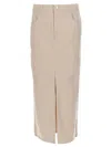 Isabel Marant Beige Solid Maxi Skirt In Beige