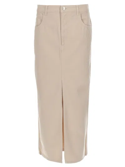 ISABEL MARANT BEIGE SOLID MAXI SKIRT