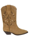 ISABEL MARANT BEIGE SUEDE POINTED TOE BOOTS