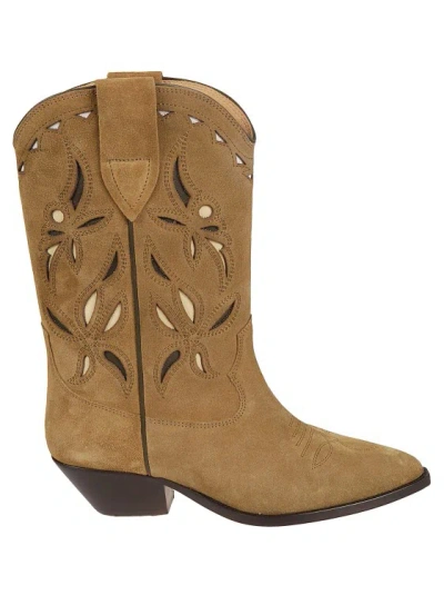 Isabel Marant Beige Suede Pointed Toe Boots In Brown