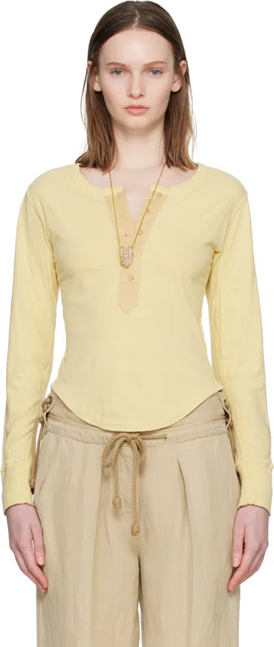 Isabel Marant Talicia Long-sleeved Henley Shirt In Yellow
