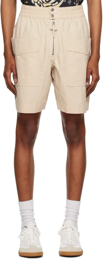 Isabel Marant Tilan Cotton Shorts In Ecru