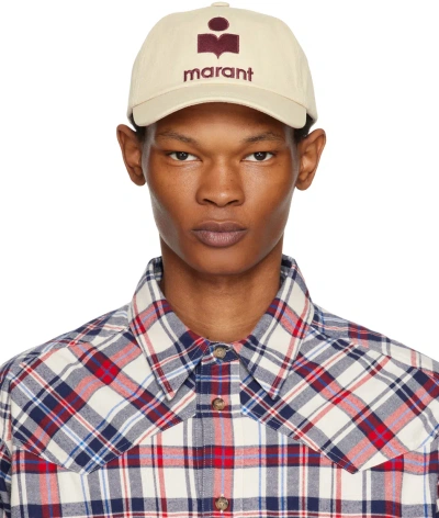 Isabel Marant Beige Tyron Cap In Ecrd Ecru/red