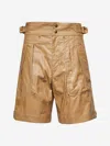Isabel Marant Beige Waxed Linen Blend Felize Shorts