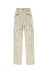 Isabel Marant Wide-leg Cotton And Hemp Trousers With Multiple Pockets In Beige