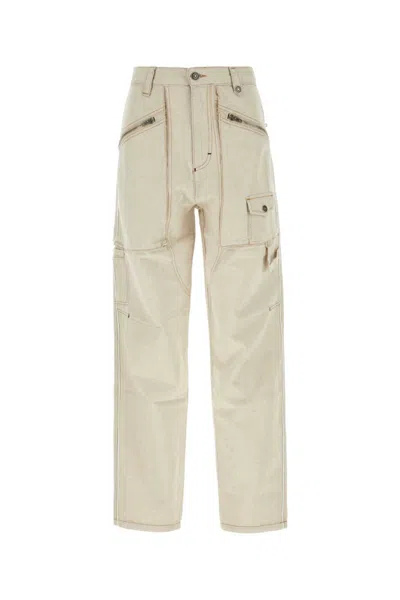 ISABEL MARANT BEIGE WIDE LEG CARGO PANT