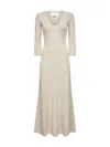 Isabel Marant Women Beige Wool Blend Knit Salina Long Dress In Neutral