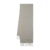 Isabel Marant Beige Wool Scarf With Subtle Fringe In Gray