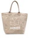 Isabel Marant Small Yenky Canvas Logo Tote Bag In Beige