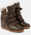Isabel Marant Bekett 70 Shearling-trimmed Sneakers In Brown