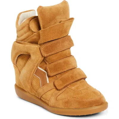Isabel Marant Bekett Hidden Wedge High Top Sneaker In Brown