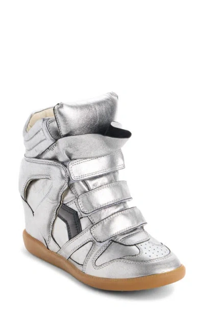 Isabel Marant Bekett Hidden Wedge High Top Sneaker In Gray