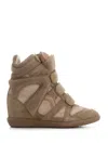 Isabel Marant Bekett 80mm Suede Sneakers In Beige