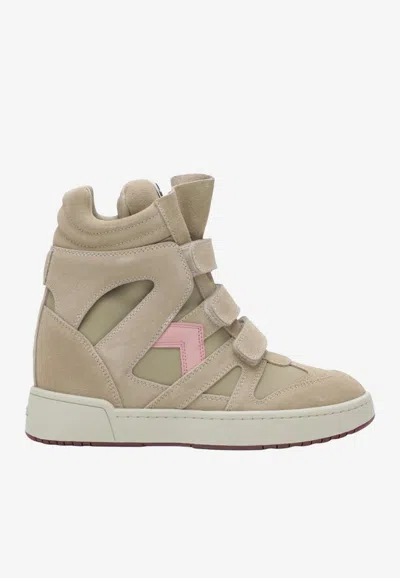 Isabel Marant Bekett High-top Wedge Sneakers In Brown