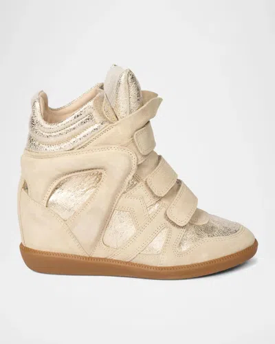 Isabel Marant Bekett Leather High-top Sneakers In Light Beig