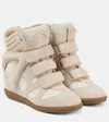 Isabel Marant Bekett Hidden Wedge High Top Sneaker In Beige