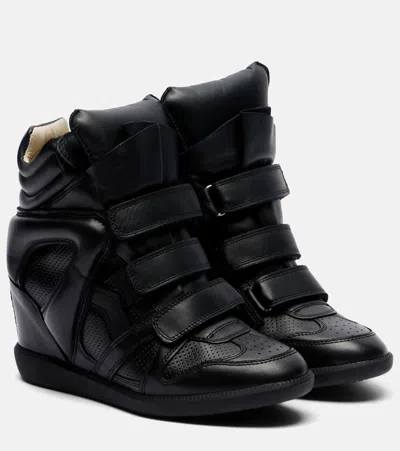Isabel Marant Bekett Leather Sneakers In Black