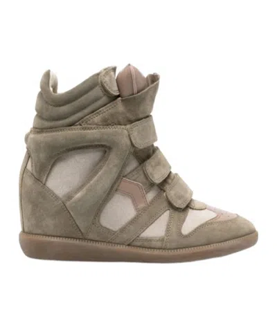 Isabel Marant Bekett Suede Leather Wedge Sneakers In Brown
