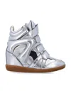 Isabel Marant Bekett Metallic Silver Sneakers In Silver
