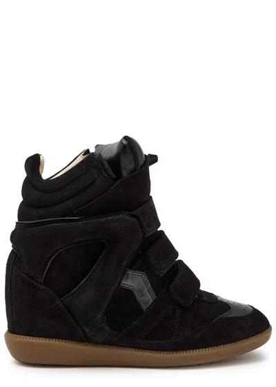 Isabel Marant Bekett Panelled Leather And Suede Sneakers In Animal Print