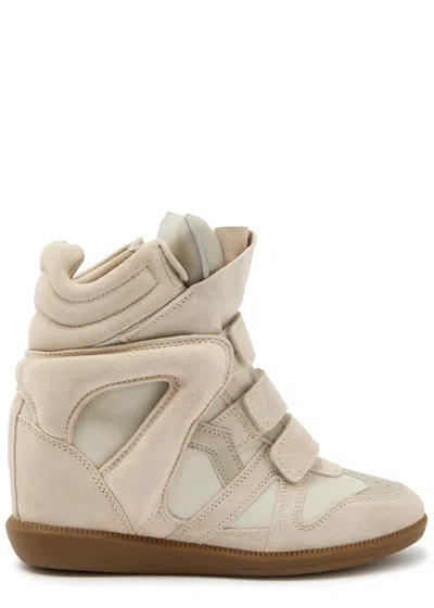 Isabel Marant Bekett Panelled Leather And Suede Sneakers In White
