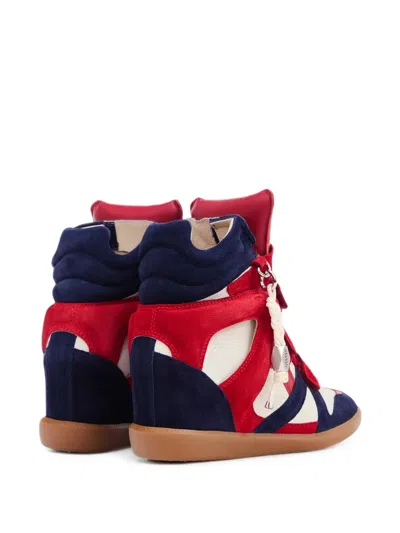 Isabel Marant Bekett Ring Suede Wedge Sneakers In Blue