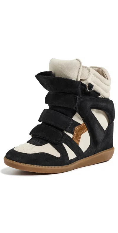 Isabel Marant Bekett Suede Wedge Trainers In Black