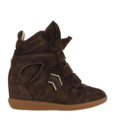 Isabel Marant Bekett Round Toe Sneakers In Brown