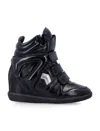 Isabel Marant High-top Wedge Sneakers Metallic Finish In Silver