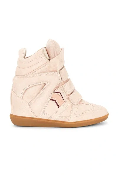 Isabel Marant Women Peach High Top Sneakers, 3.5 Luxury Sneakers For Women Darveys In Pink