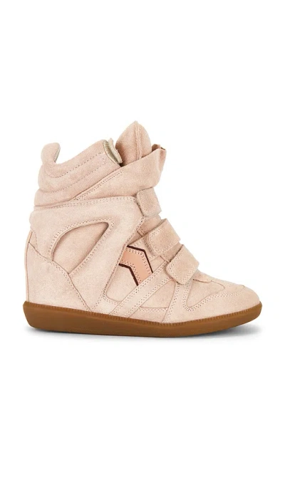 Isabel Marant Women Peach High Top Sneakers, 3.5 Luxury Sneakers For Women Darveys In Pink