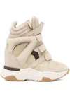 Isabel Marant Balskee Leather And Suede High-top Wedge Sneakers In Neutral