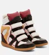 Isabel Marant Bekett Suede And Leather Wedge Sneakers In Multi