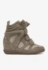 Isabel Marant Bekett Leather And Suede Wedge Sneakers