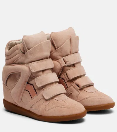 Isabel Marant Bekett Suede High-top Sneakers In Pink
