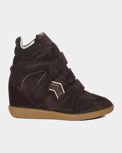 Isabel Marant Bekett Suede High-top Platform Sneakers In Multi