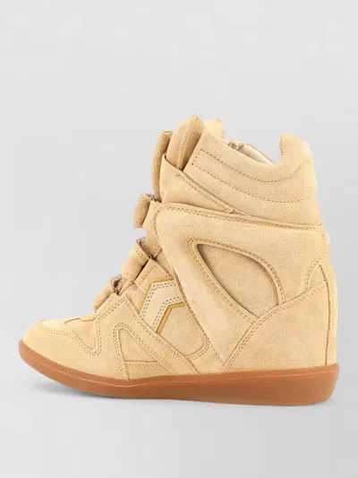Isabel Marant Bekett Suede Leather High Top Wedge Sneakers In Neutral