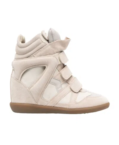 Isabel Marant Bekett Touch Strap High-top Casual Sneakers In Neutral