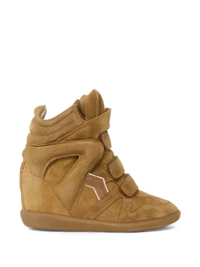 Isabel Marant Bekett Velvet Strap Sneakers In Brown