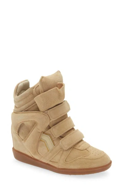 Isabel Marant Bekett Touch-strap Wedge Sneakers In Brown